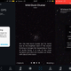 Various in-app screens. On the left, a warning while the Stellina initiates letting me know that it might still be too bright out to image the sky. In the center, a description of the Wild Duck Cluster as I was imaging it. On the right, a warning that the temperature changed during my imaging, and that I should re-autofocus to prevent loss of image clarity from small changes to the telescope body.